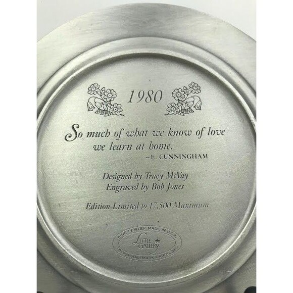 Hallmark 1980 Little Gallery Collection Fine Pewter Decorative Plates - USA Made - Picture 3 of 3